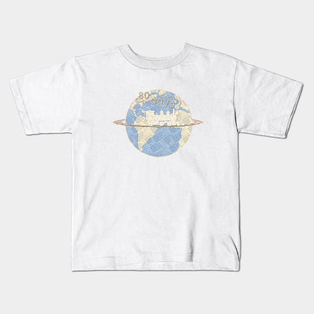 Around the World in 80 Days Kids T-Shirt by MandyE